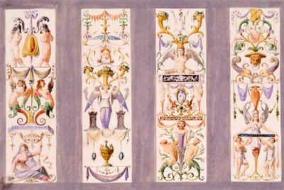 Four arabesque panels from the Scala del Palazzo Ducale, Venice by Ludwig Gruner